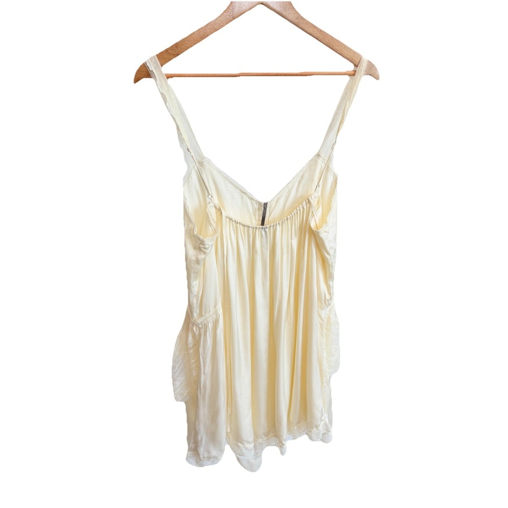ANTHROPOLOGIE Lacey Satin Slip Dress Women's Size Medium Ivory NWT - Picture 7 of 8